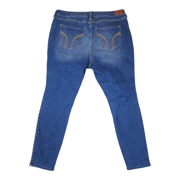 Hollister Curvy High-Rise Super Skinny Jeans 20R Jeggings Distressed Denim Women - Picture 10 of 10